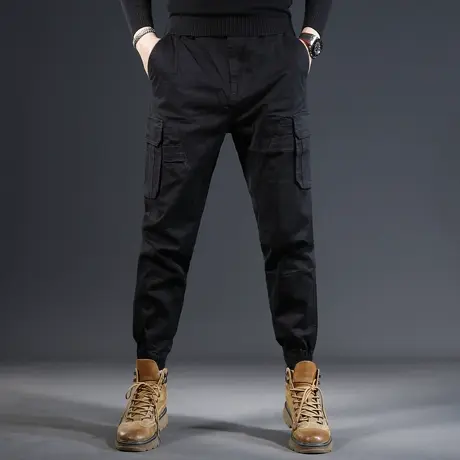 美式休闲工装裤男冬季加绒加厚宽松束脚潮牌2023新款男士裤子秋冬商品大图