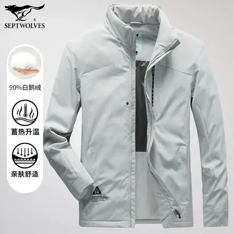 七匹狼狼族部落梭织羽绒服男冬季时尚保暖时尚百搭休闲简约潮外套图片