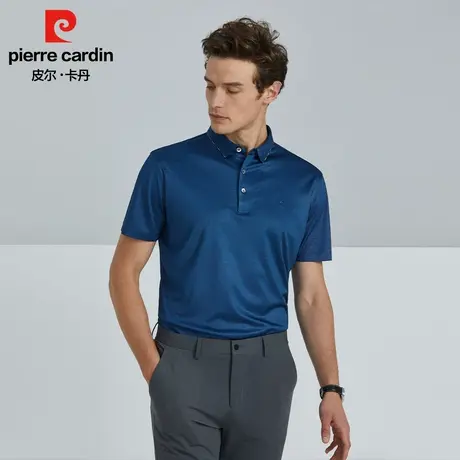 皮尔卡丹2023新款夏季男士短袖针织衫商务休闲免烫抗皱凉感上衣男商品大图