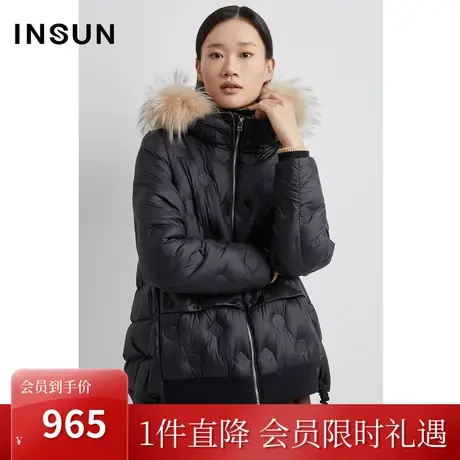 恩裳2022冬季经典直充绒工艺潮流毛领保暖鸭绒羽绒服商品大图