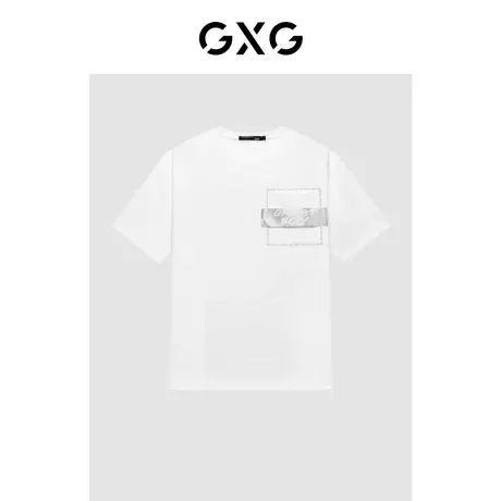 GXG男装 创意时尚口袋设计舒适宽松男式T恤短袖23年清仓款图片