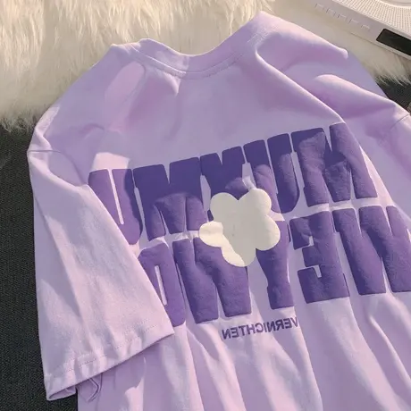 美式街头风大码oversize夏季宽松短袖t恤女潮ins甜辣休闲百搭上衣图片