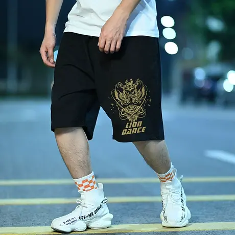 欧美潮牌五分裤国潮短裤男潮宽松潮流大码裤运动裤ins裤子篮球裤商品大图