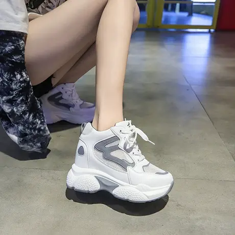 高级感老爹鞋女春秋ins潮内增高女鞋厚底休闲鞋子超火小白运动鞋图片