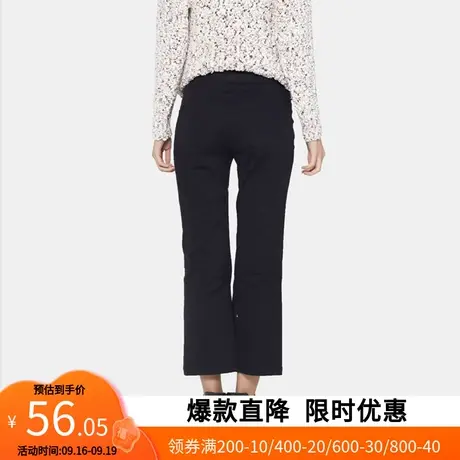 艾格2022夏天新款修身显瘦中腰九分裤喇叭裤休闲裤女士Y1740商品大图