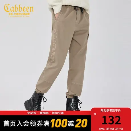 卡宾男装束脚休闲裤工装明线字母潮流宽松长裤Y商品大图