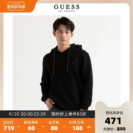GUESS23新秋男士oversize连帽上衣休闲运动廓形重磅卫衣MM4K9461C商品大图