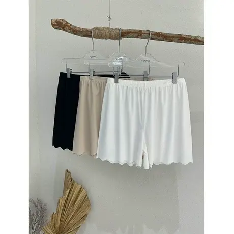 韩国东大门2023夏季新款韩版女亲肤舒适波浪边仿走光打底短裤热裤商品大图