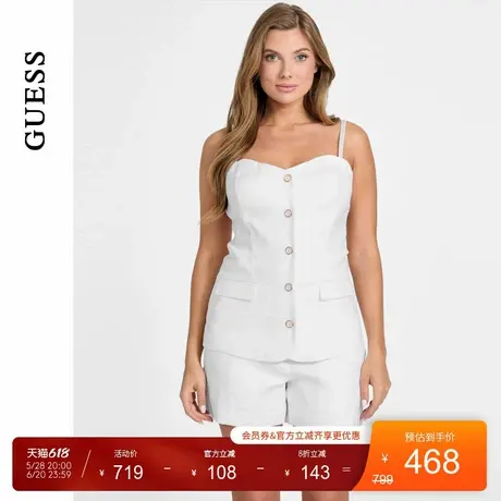 GUESS25年新款夏季女士简约纯色可拆卸吊带抹胸上衣-W5GH0LWH5L2商品大图