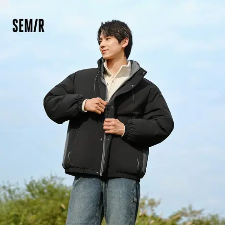 森马羽绒服男2024冬季新款宽松双面穿外套短款保暖立领上衣百搭潮图片