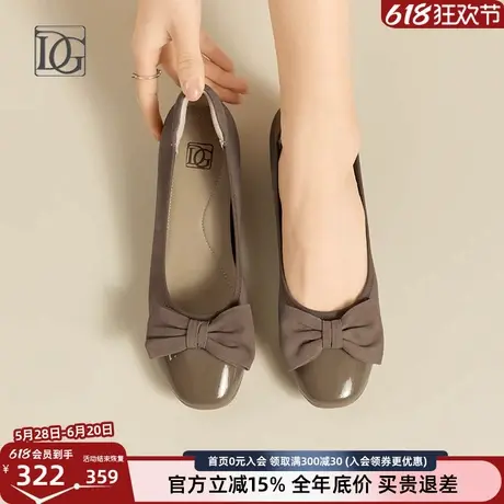【真皮】浅口单鞋女平底鞋2025年新款春季一脚蹬妈妈鞋子坡跟皮鞋图片