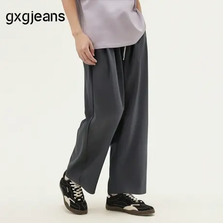 gxg.jeans男装 深灰色基础简约宽松直筒休闲长裤男士 25年新品图片