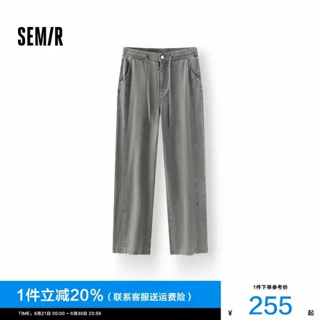 [商场同款]森马休闲裤女做旧弯刀裤潮酷2025夏季新款分割长裤复古图片