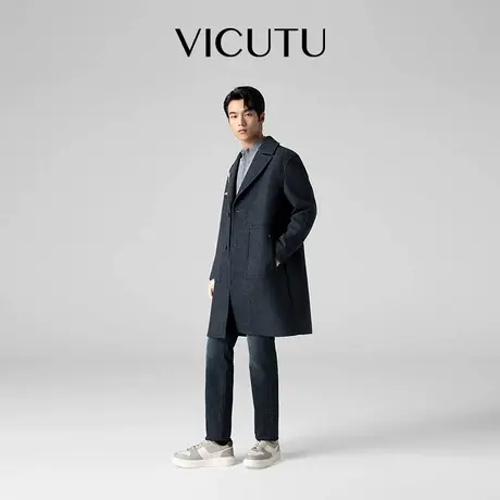 【魔法师】VICUTU威可多新款羊毛大衣男冬季高级百搭长款商务外套图片