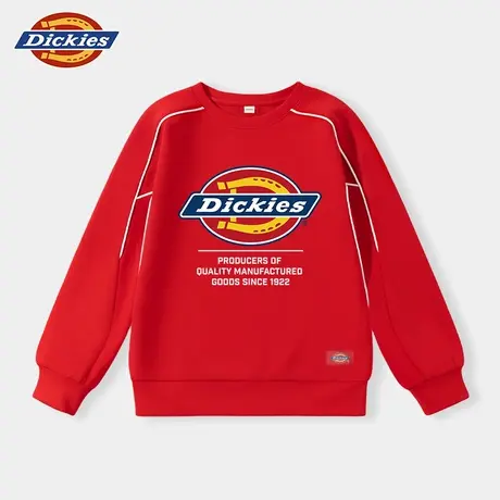 Dickies童装儿童卫衣男童2025新款秋季红色上衣女孩春秋款衣服薄A商品大图