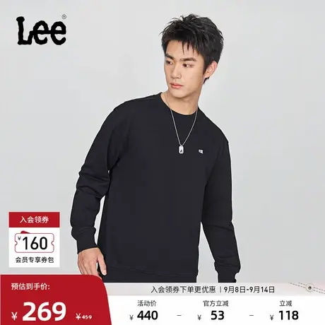 Lee25秋冬新品舒适版圆领小Logo贴布男长袖卫衣休闲LMT010832204图片