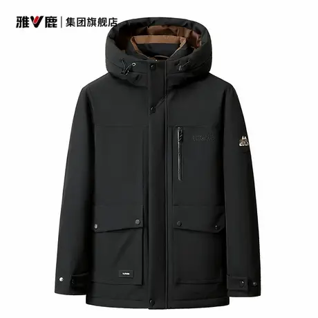 雅鹿男士短款羽绒服2025年新款商务工装爸爸装加厚连帽秋冬季外套商品大图