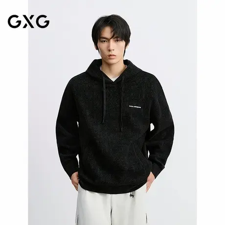 GXG男装 连帽卫衣背后印花长袖上衣 25年秋季新品图片