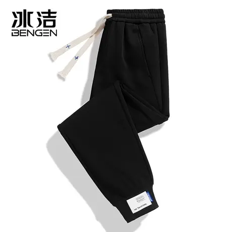 冰洁休闲裤男2023秋冬季新款纯色简约校园百搭松紧腰束脚裤长裤KP商品大图