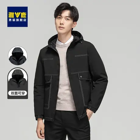 【双面穿】夹克男2023春季装新款休闲连帽上衣迷彩薄款外套潮衣服商品大图