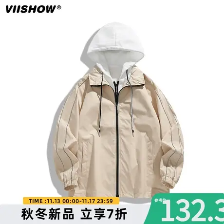 VIISHOW春秋冬复古休闲假两件工装外套男宽松衣服潮牌青少年夹克商品大图