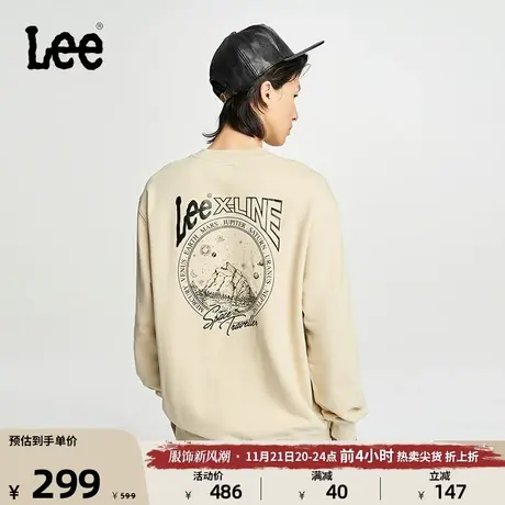 Lee23秋冬新品舒适版圆领星球图案印花男士长袖卫衣LMT007096204图片