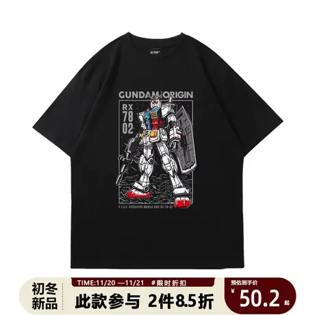 日系复古动漫机动战士元祖高达RX-78二次元短袖T恤男女动漫衣服商品大图