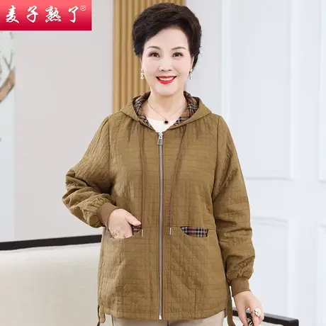 2023新款妈妈秋装洋气短款外套中年女时尚中老年休闲夹克上衣外套商品大图