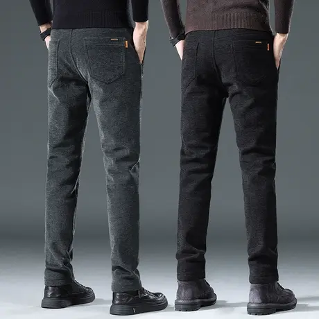 冬天新款男士弹力小直筒商务西装西裤秋冬款修身休闲裤子冬季男裤商品大图