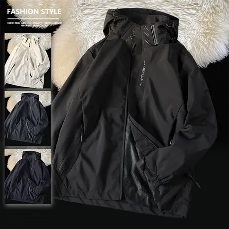 黑武士登山服防水防风爬山潮牌2023外套男冲锋衣vintage美式夹克商品大图