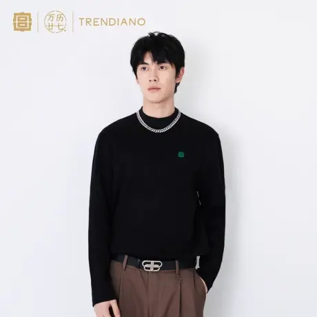 TRENDIANO官方潮牌「宫」联名系列秋冬针织提花刺绣长袖t恤图片