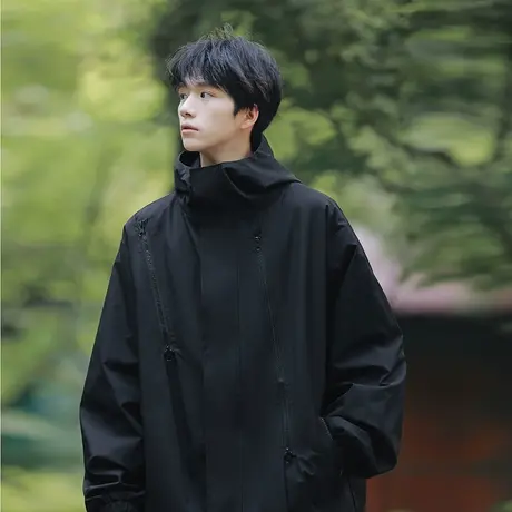 黑武士机能桑延冲锋衣三合一外套男款秋冬季可拆卸工装夹克短风衣图片