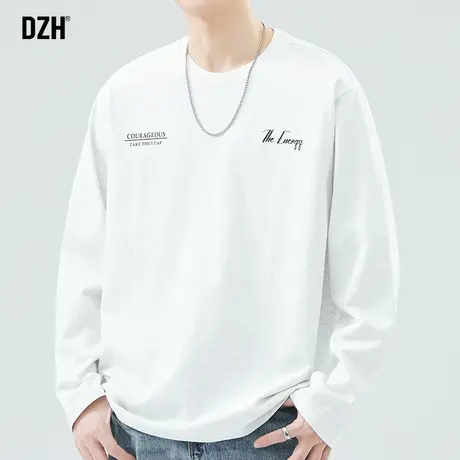 男生纯棉打底衫内搭上衣2024年新款圆领长袖t恤男春季潮牌体恤衫商品大图