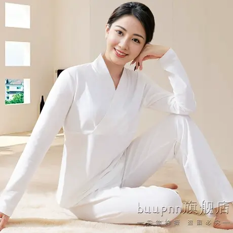 新中式汉服改良斜襟睡衣套装女国风长袖家居服棉商品大图