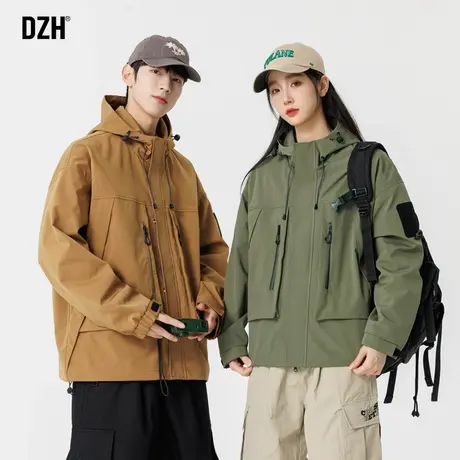 情侣工装机能外套男春季高级感痞帅情侣装2024新款三防冲锋衣男款商品大图