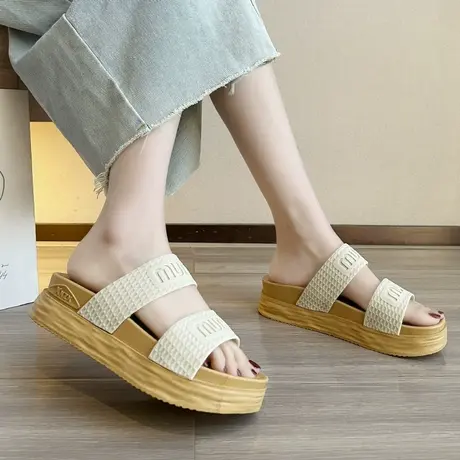 拖鞋女外穿夏季室内居家2024新款厚底踩屎感夏天一字拖网红时尚女商品大图