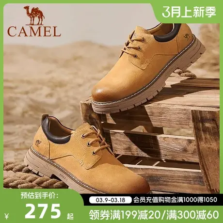 骆驼男鞋2024秋季新款工装鞋低帮英伦真皮百搭休闲皮鞋男马丁鞋商品大图