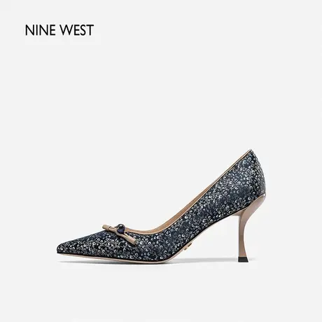 Nine West/玖熙高跟鞋女2023年秋季新款中式细跟优雅饰扣国风单鞋商品大图