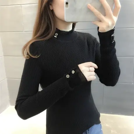 冬装2023新款女装潮高领套头女士毛线衣慵懒风内搭针织打底衫加厚图片