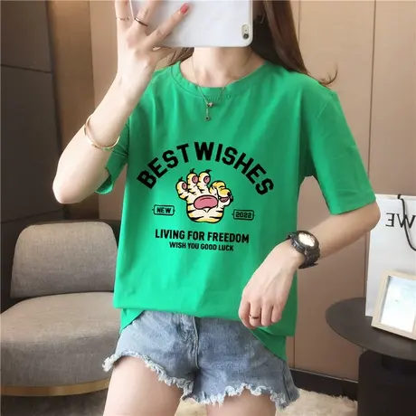 体恤百搭女装t恤女2023新款夏季韩版时尚休闲原宿短袖显瘦上衣商品大图