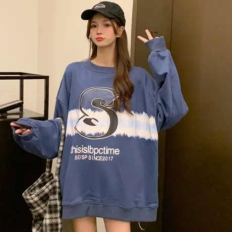 waitmore卫衣女春秋薄款宽松韩版ins原宿bf慵懒风上衣ulzzang外套商品大图