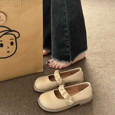 浅口圆头复古学院风英伦小皮鞋女2023秋季新款萝莉软妹制服JK单鞋图片