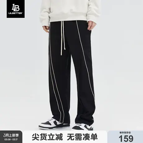 LiLbetter卫裤男款潮牌oversize裤子宽松美式直筒裤复古运动长裤图片