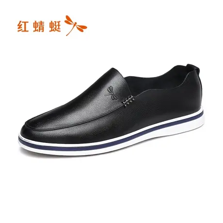 红蜻蜓皮鞋2023春夏新品男透气潮流男鞋真皮软底休闲板鞋男鞋商品大图