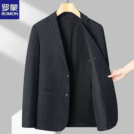 罗蒙西装外套男春秋款2024新款正装中青年爸爸休闲西服单件潮春装图片