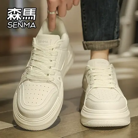森马男鞋春季潮流百搭休闲板鞋青少年运动厚底增高高级感小白潮鞋商品大图