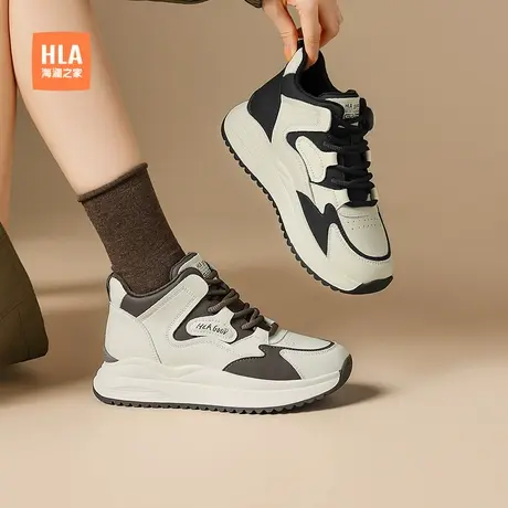 HLA/海澜之家老爹鞋女鞋加绒爆款女款2025冬季新款厚底休闲运动鞋图片