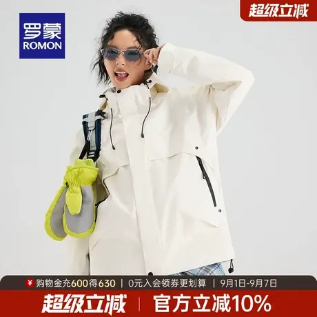 罗蒙女士户外运动休闲冲锋夹克衣服2025秋季新款潮流百搭保暖外套图片