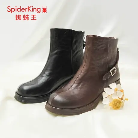 SPIDER KING/蜘蛛王正品女切尔西靴2025秋新款单里短筒靴时尚气质图片