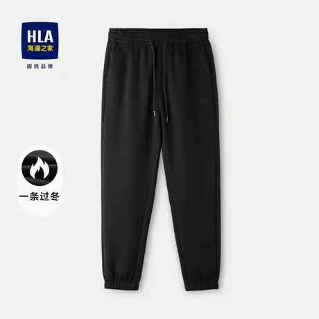 HLA/海澜之家一条过冬系列休闲裤23秋冬新暖绒内里加厚锥形裤子男商品大图